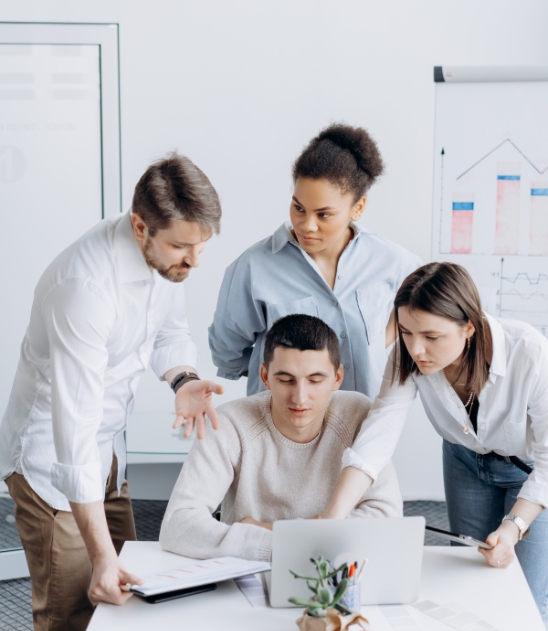 Happy business owner shaking hands with HR consultant after successful engagement
